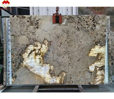 Polished Backlit Patagonia Pandora Quartzite Veneer Slab Stone Form Big Slab for Golden
