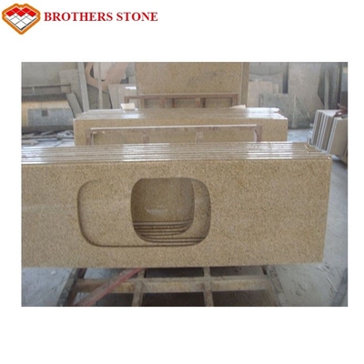 Polished G682 Rust Yellow Granite Stone , G682 Granite Double Sink Vanity Top