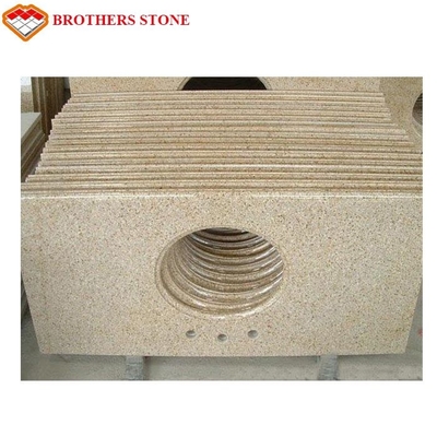 Polished Half Bullnose G682 Rusty Yellow Granite Bathroom Vanity Tops