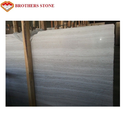 Polished White Wooden Marble Slab Chinese Serpeggiante White Marble