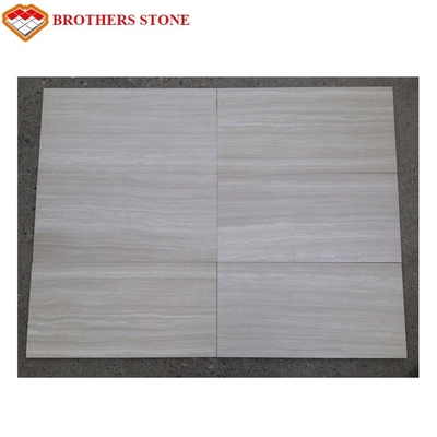 Polished White Wooden Marble Slab Chinese Serpeggiante White Marble