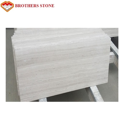 Polished White Wooden Marble Slab Chinese Serpeggiante White Marble