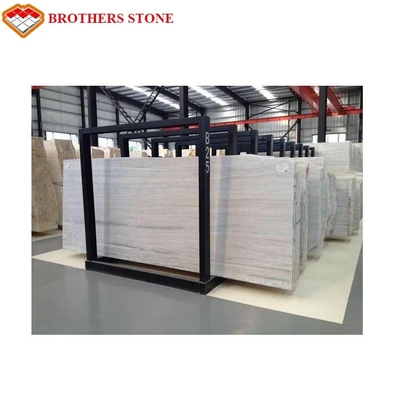 Athens White Wood Vein Marble , Big Marble Slab Stone Eco - Friendly