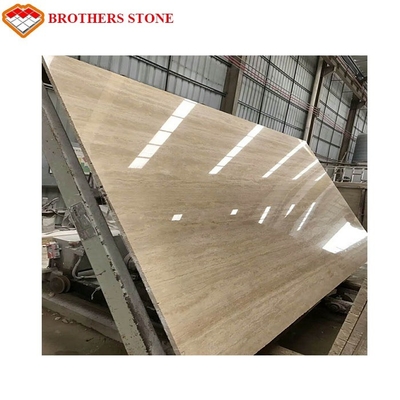 Natural Stone Travertine Beige Marble Slab 15-30mm Thickness Standard Size