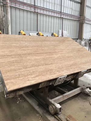 Iran Yellow Roman Beige Travertine 2cm And 3 Cm Travertine Slabs And Tiles With Mesh On Back