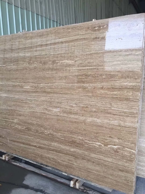Iran Yellow Roman Beige Travertine 2cm And 3 Cm Travertine Slabs And Tiles With Mesh On Back