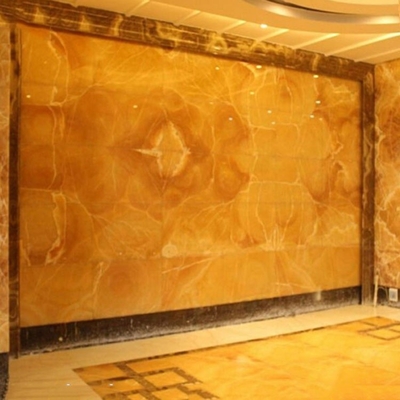 Indoor High Grade Honey Onyx Slab 17mm Thickness For Sink And Basin