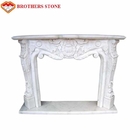 Indoor Natural Stone Fireplaces , Suny White Marble Electric Fireplace