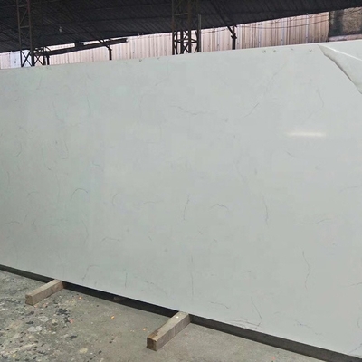 Fish Belly White Snow White Quartz Stone Tiles Slabs High Hardness