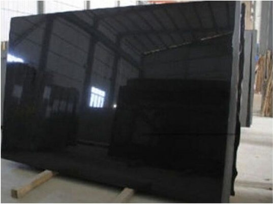 Pure Black Mongolia Granite Stone Slabs Polished Surface Finishing