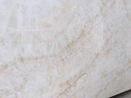 OEM White Onyx Marble With Khaki Brown Veins Tiles Slab / Countertop Marble Slab