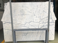 Disorderly Lines Hoar Stone Slab Tiles Wall Floor White Marble With Gray Vein