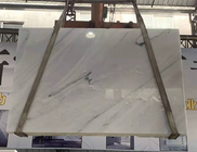 Wall Greece Ariston Marble Stone Slab , White Marble Brown Veins Tile Vanity Top Slab Floor