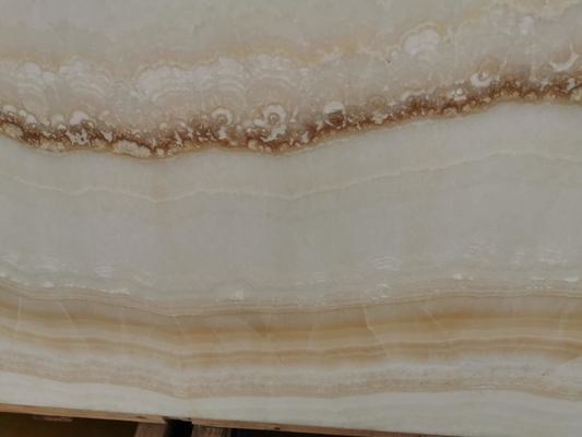 Wooden White Backlit 16mm Jade Onyx Slab For Wall Panel