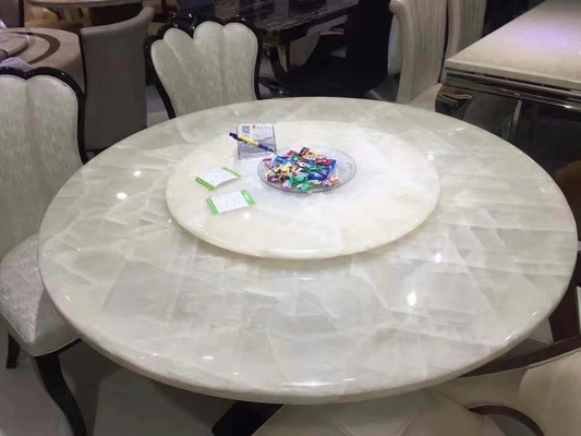 Ice Age Onyx White Marble Onyx Backlit Semi Precious Stone Table Tops