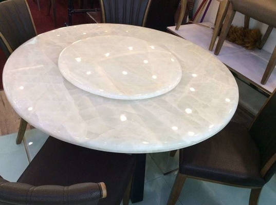 Ice Age Onyx White Marble Onyx Backlit Semi Precious Stone Table Tops