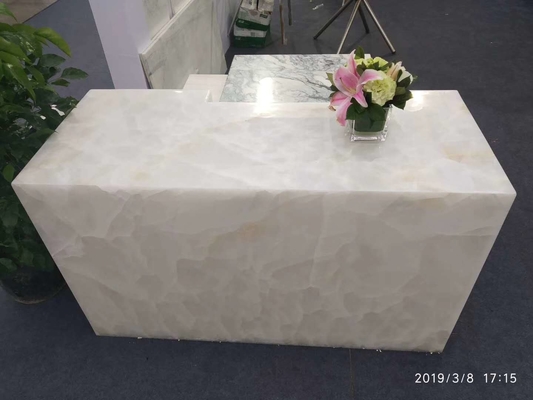 Ice Age Onyx White Marble Onyx Backlit Semi Precious Stone Table Tops