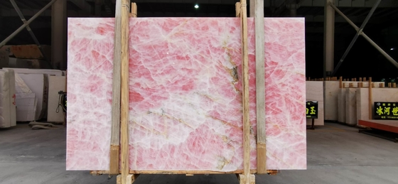 Custom Straight Wooden Onyx Marble Slab 18-30mm Thickness