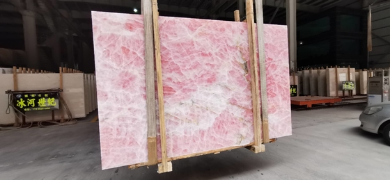 Custom Straight Wooden Onyx Marble Slab 18-30mm Thickness