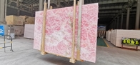 Custom Straight Wooden Onyx Marble Slab 18-30mm Thickness