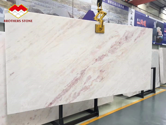 Backlit Pink Vein White Marble Tile Natural Rose Rainbow Onyx