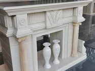 30mm Thick White Marble Tile Fireplace Mantel Throughout Surround Inspirations