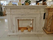 30mm Thick White Marble Tile Fireplace Mantel Throughout Surround Inspirations