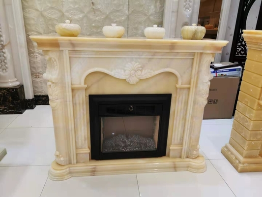 Customized Decorative Onyx Stone Marble Fireplace Surround