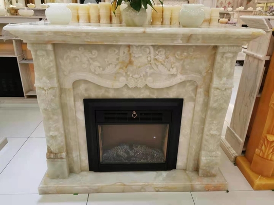 Customized Decorative Onyx Stone Marble Fireplace Surround