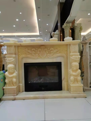 Customized Decorative Onyx Stone Marble Fireplace Surround