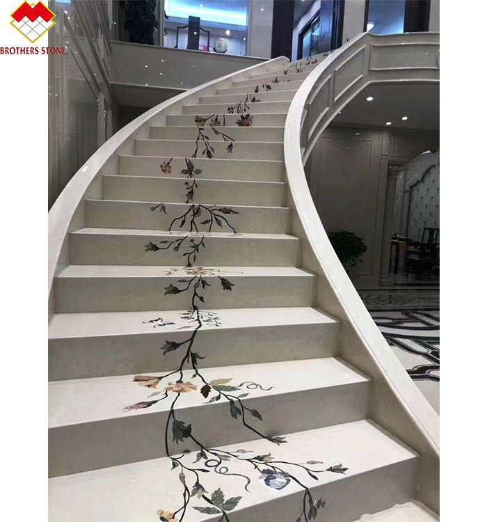 Modern Design Style Anti-Slip Beige Marble Staircase Carpet for Natural Stone Steps