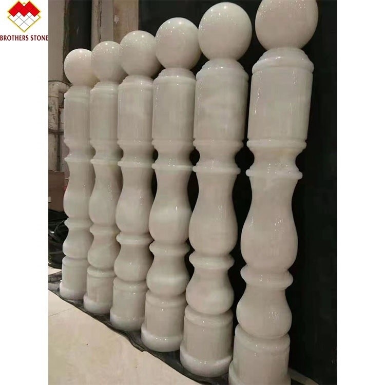Calcite Marble Balcony Handrails for Indoor Stone Stair Steps at Affordable