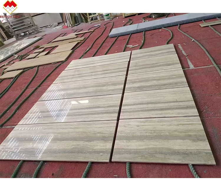 12x24 Inch Size Grey Veins Beige Travertine Floor Slab at Good in Modern Design Style