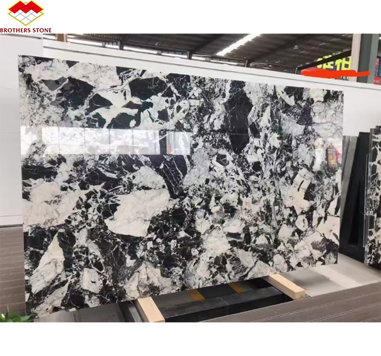 Polished Napoleno Black Marble Glossy Stone for Hotel Villa Long Wall Panel Floor Tile