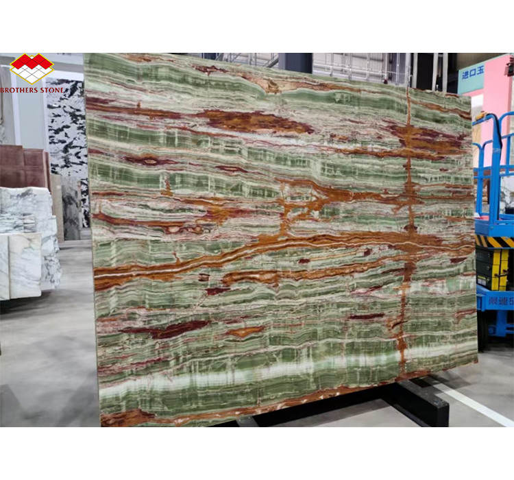 Polished Surface Finishing Pakistan Bamboo Onyx Marble Slabs for Table Modern Design Style