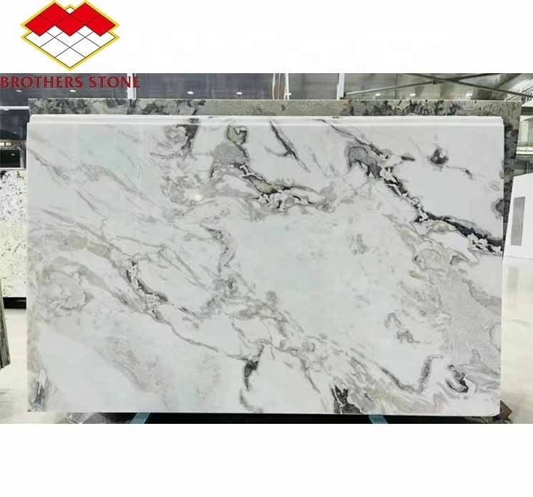 Polished Milk White Alabaster Marble Big Slab for Living Room and Dining Table Flooring