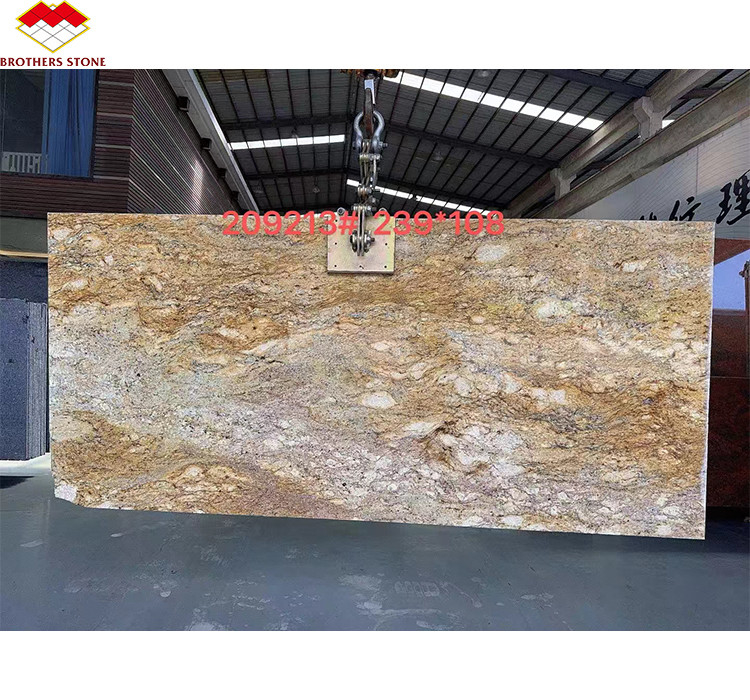 Modern Design Hotel Ornamental White Granite with Gold Veins 20mm Polished Big Slabs