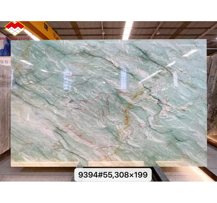 Polished Royal Green Quartzite Natural Green Gaya Marble Big Slab for Coffee Table
