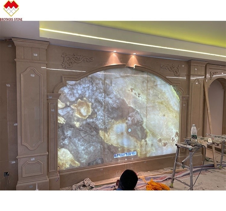 Hotel and Villa Decoration with Modern Design Style Blue Onyx Marble Slab Background