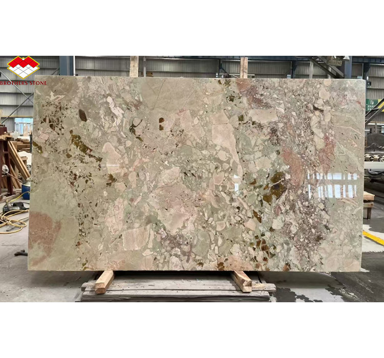 Modern Hotel Design Polished Monet Garden Marble Big Slab for Bathroom Vanity Wash Basin