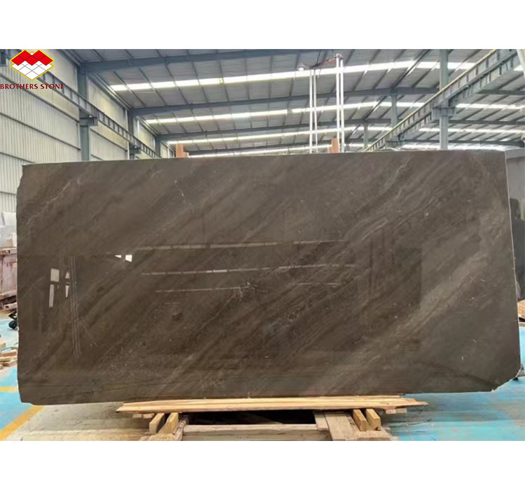 Hotel Interior Decoration 45 Degree Grey Marble Big Slab and Italian Glazed Materials