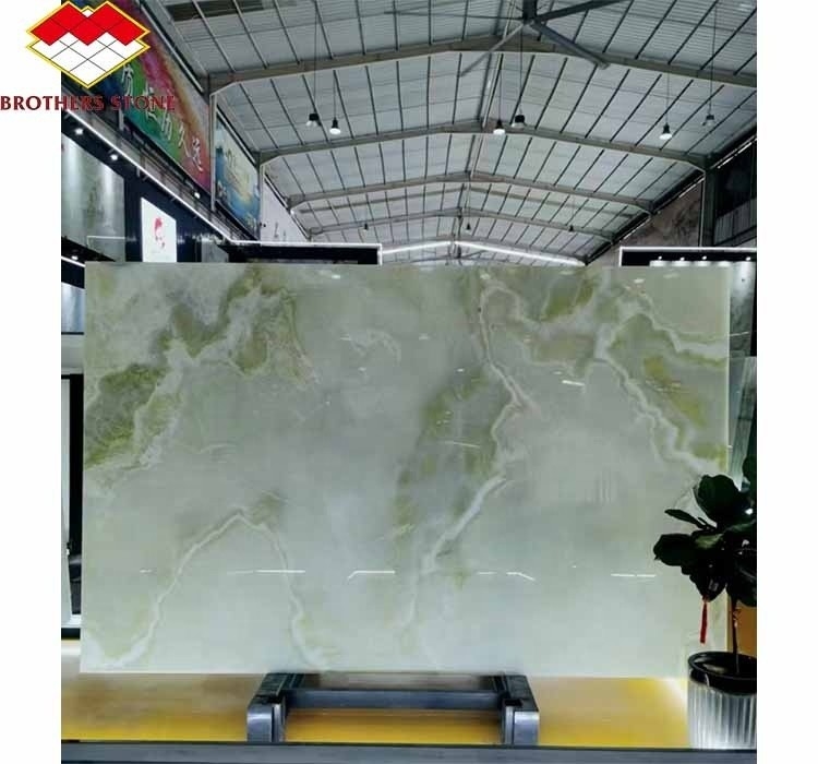 Modern Afghan Green Onyx Stone Slab for Hotel Living Room and Dining Hall Decoration