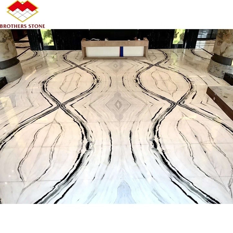 CNF Trade Panda White Sichuan Polished Marble Large Slab Bookshelf for Shower Floor