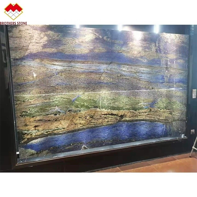 Compressive Strength 50.4 MPa Blue Bahia Marble Dream Backlit Stone for Hotel and Villa