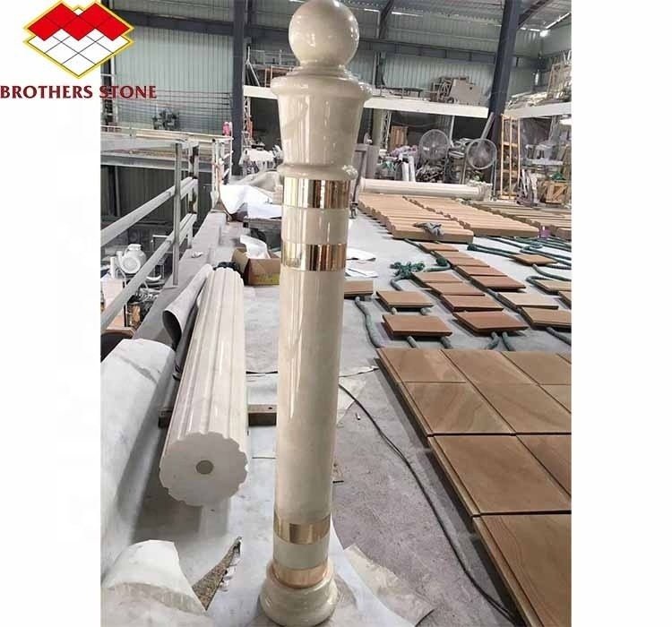 Cut-To-Size Modern White Natural Stone Square Pillar Polished Column for House Upgrade