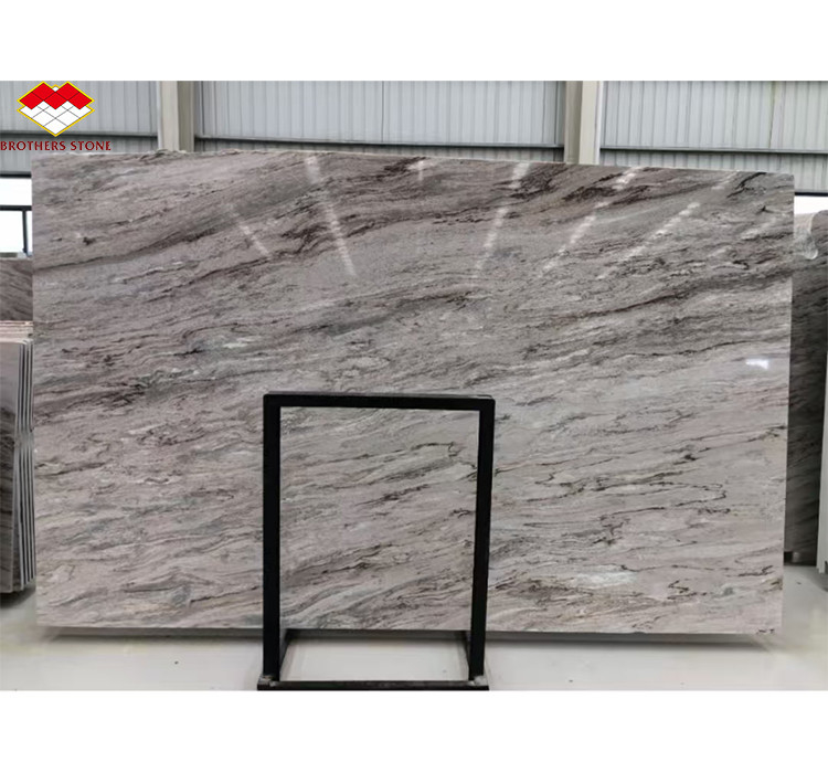 Hotel Stair Step and Floor Decoration Italy Natural Brown Marble Tiles with River Vein