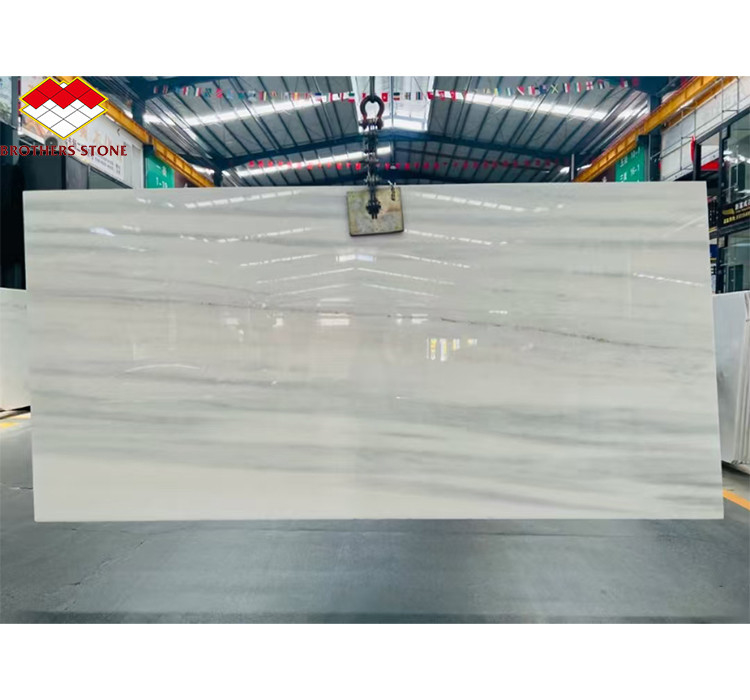 Hotel Design Style Modern White Marble TV Wall Board Panel for Home Renovation Project