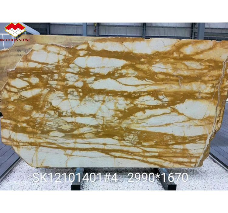 Modern Design Style Italy Luxury Big Slab Sienna Golden Marble Tile for Hotel Wall Panel and Table