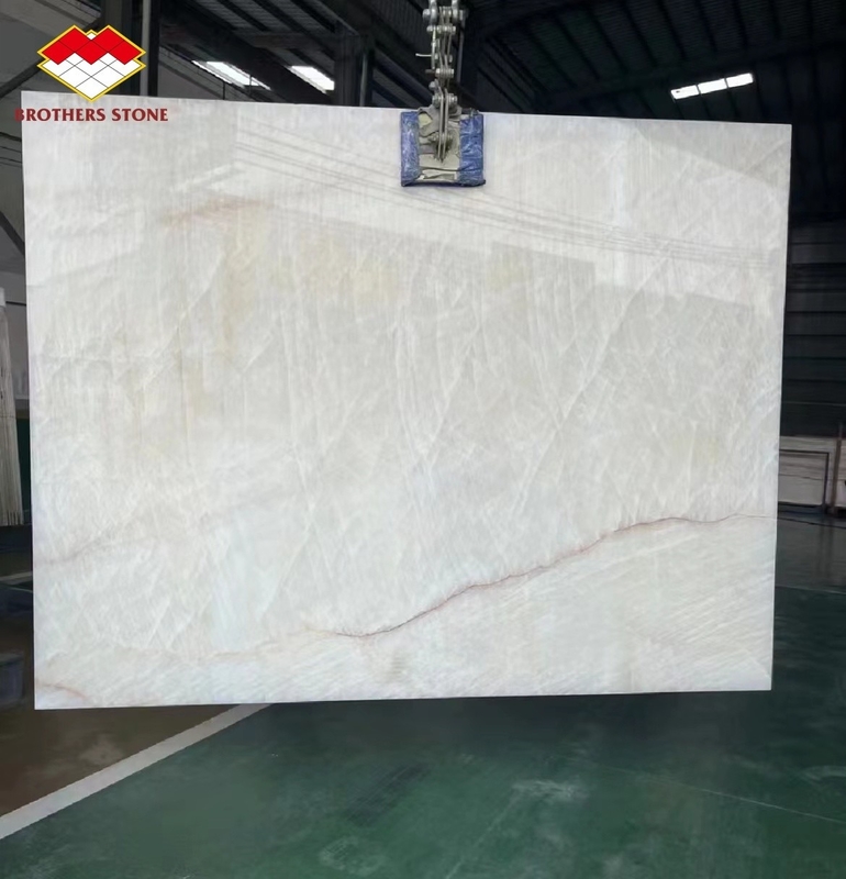 Transparent Royal White Onyx Tile Big Slab Stone Form with 0.12% Water Absorption