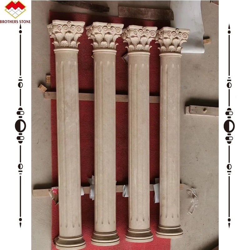 Solid Marble Porch Pedestal in Modern Design Style for Non-slip and Beautiful Pillar